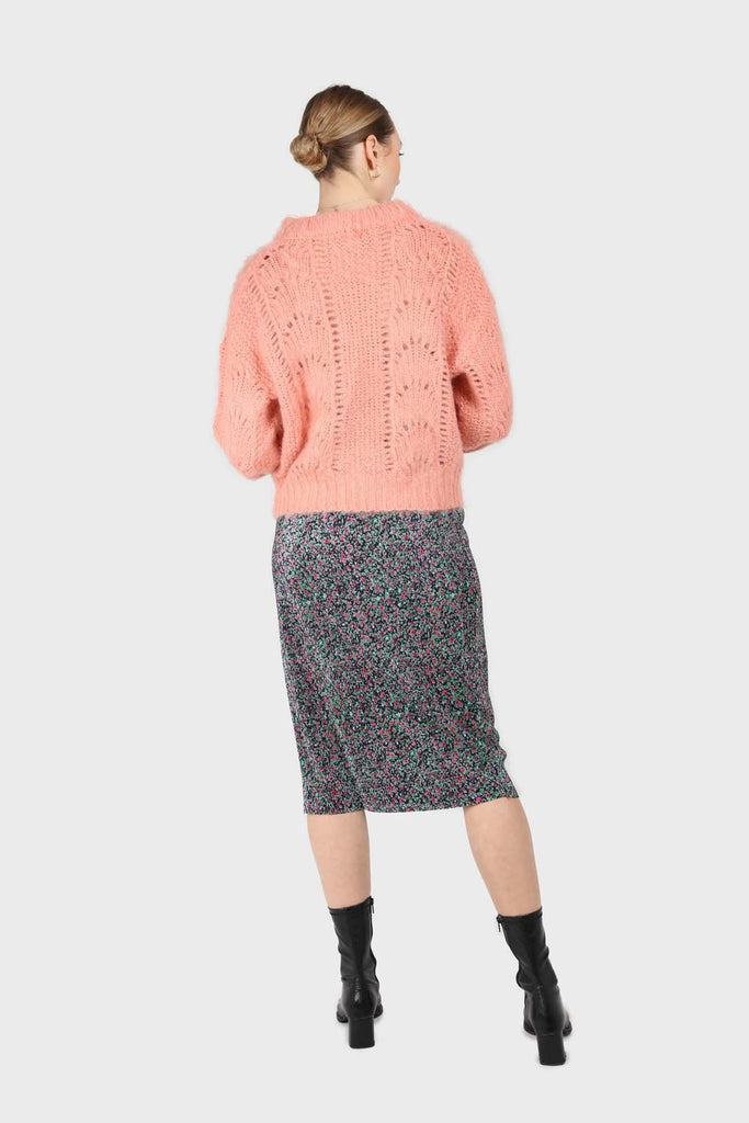 Pink lace knit fuzzy jumper_5