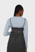 Washed black denim button front maxi dress_6