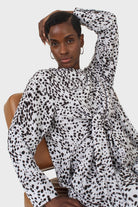 Light blue animal print cross over waist maxi dress_9