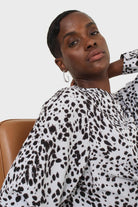 Light blue animal print cross over waist maxi dress_10