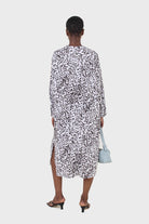 Light blue animal print cross over waist maxi dress_2