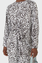 Light blue animal print cross over waist maxi dress_5