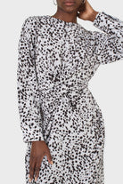 Light blue animal print cross over waist maxi dress_7