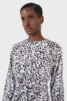 Light blue animal print cross over waist maxi dress_6