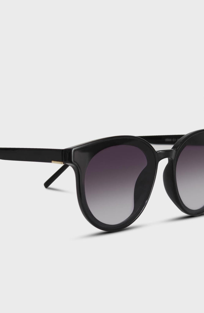 Black thick frame classic round sunglasses_3