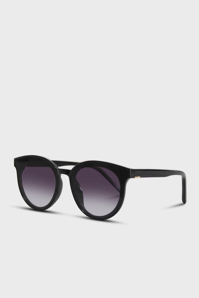Black thick frame classic round sunglasses_4