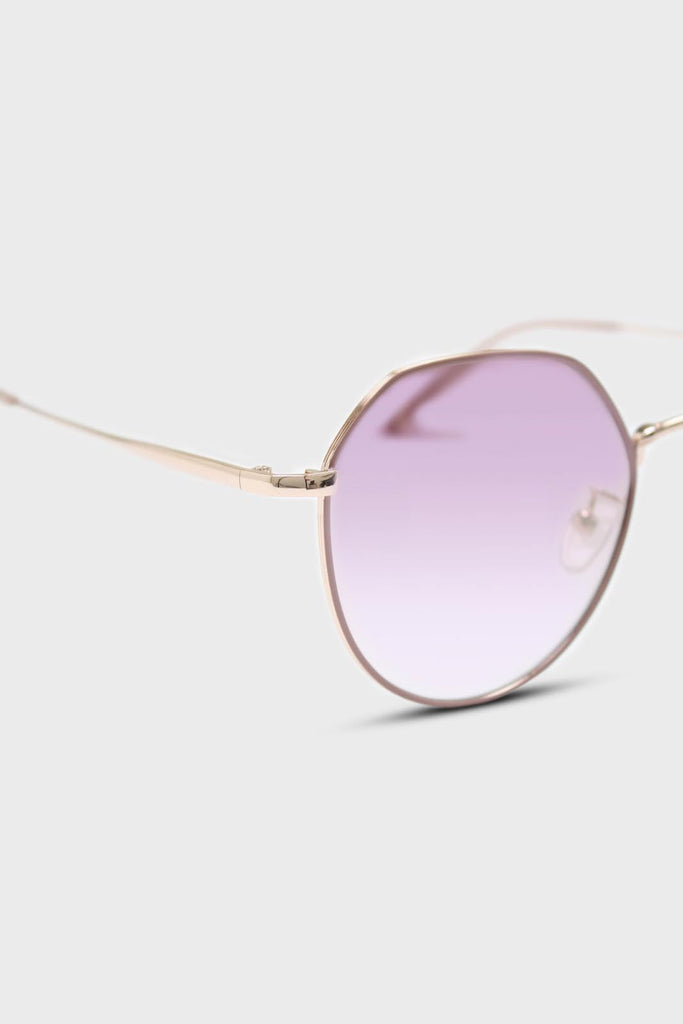Pink trim dusty pink lens angled aviator sunglasses_3