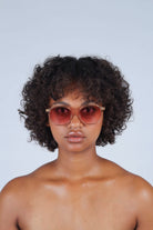 Pink perspex frame classic sunglasses_6