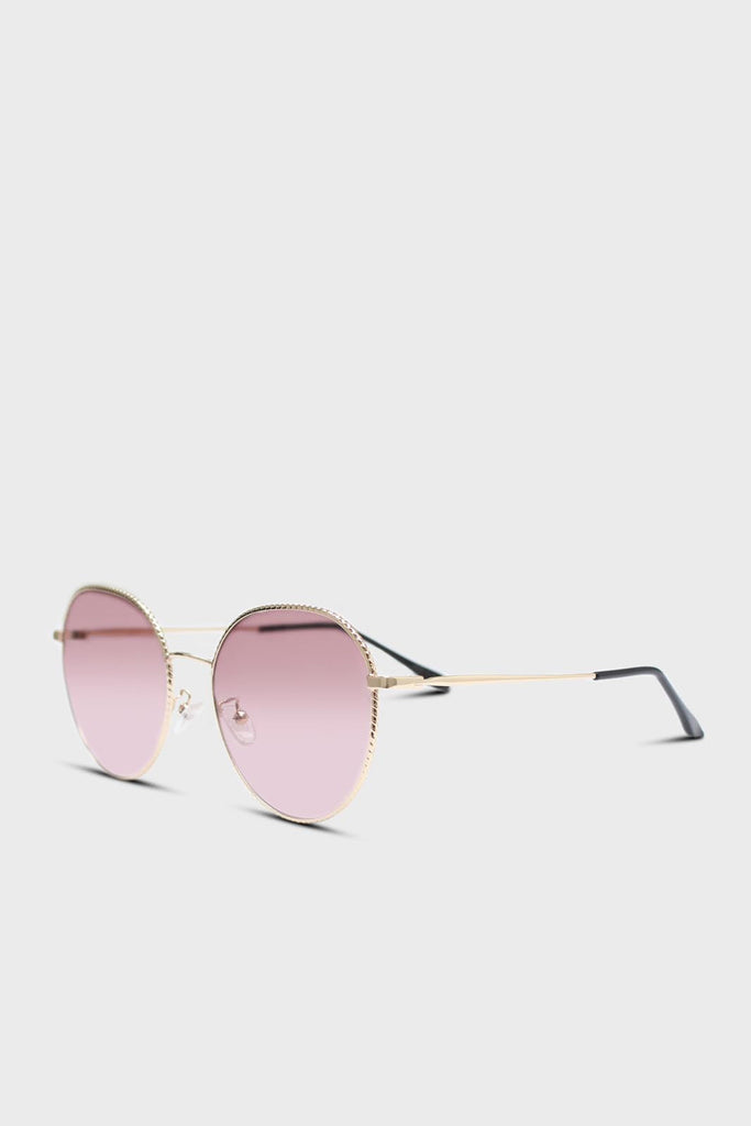 Beige graded lens gold frame aviator sunglasses_4
