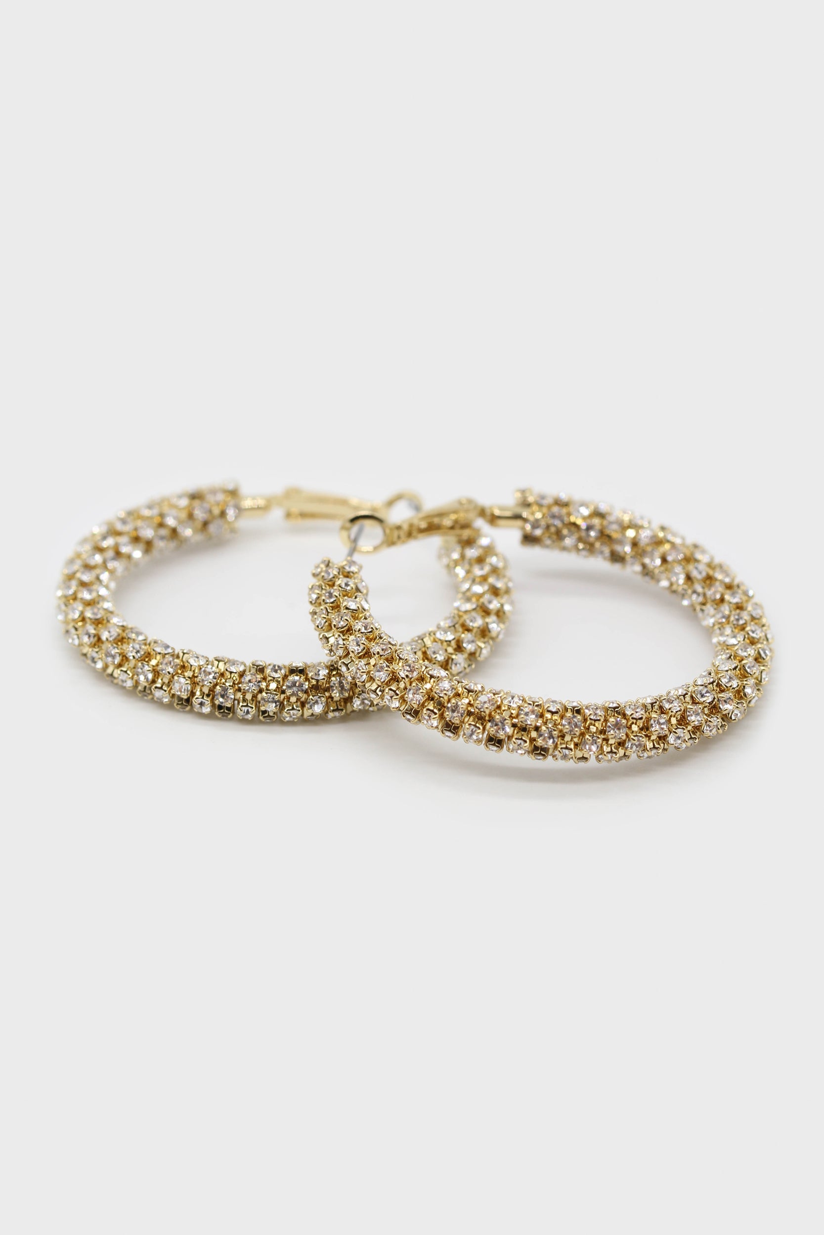 diamante large hoop earrings