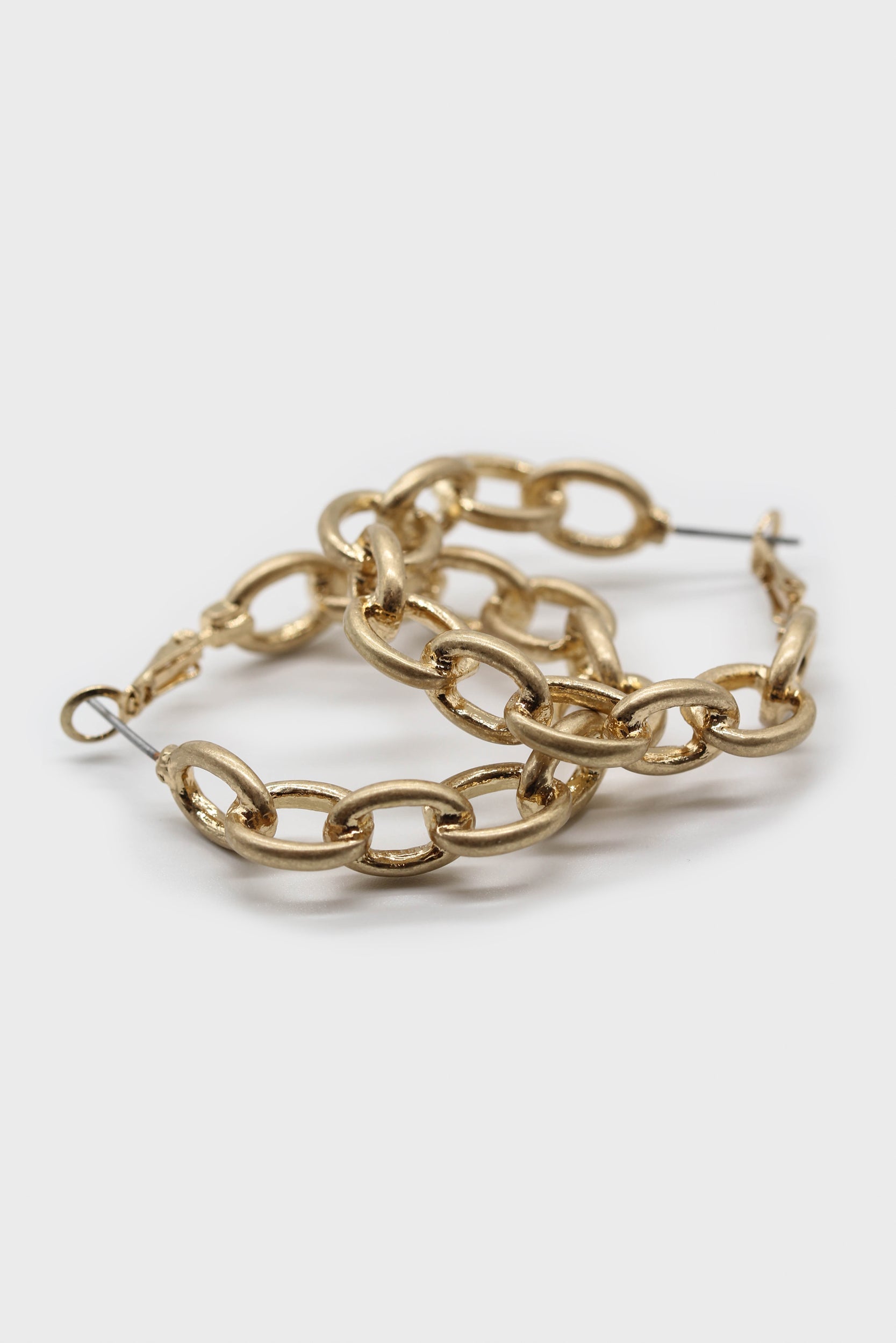 chain link hoop earrings