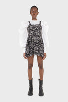 Black wildflower print mini dress_11
