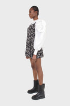 Black wildflower print mini dress_14