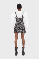 Black wildflower print mini dress_13