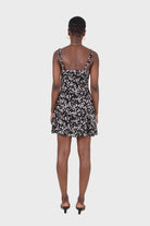 Black wildflower print mini dress_4