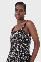 Black wildflower print mini dress_9