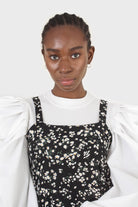 Black wildflower print mini dress_15