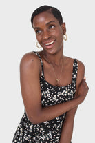 Black wildflower print mini dress_3