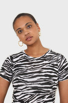 White and black zebra print tee_1