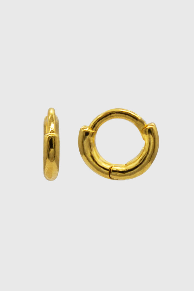 Gold simple hoop single huggie earring - 4mm_4