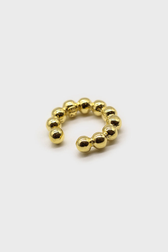 Gold thick stacked ball ear cuff - 8.5mm_1