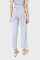 Blue gingham loose fit drawstring trousers_3