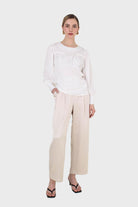 Ivory corset chest silky blouse_4