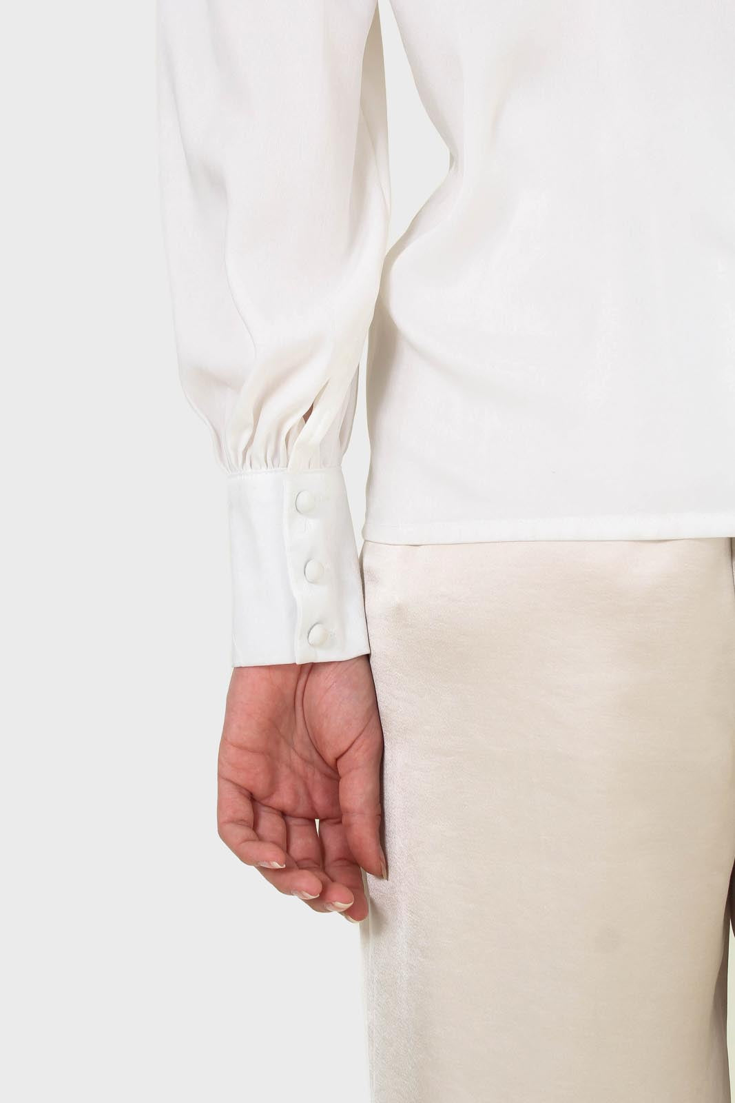 Ivory corset chest silky blouse_3