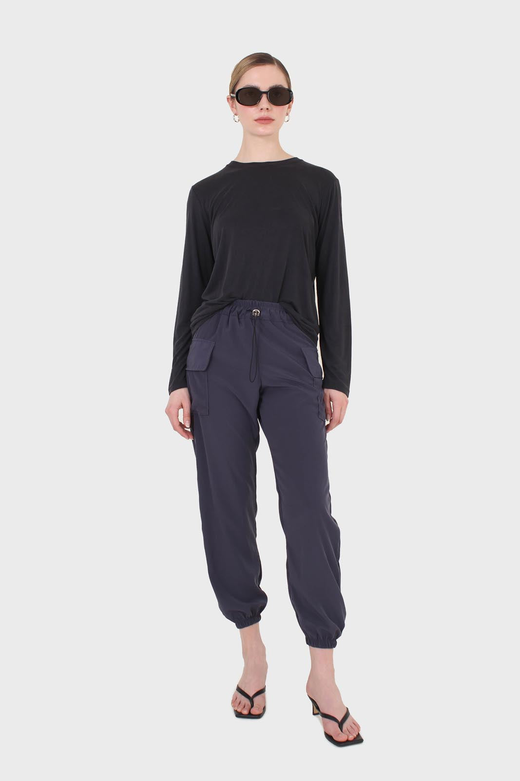 Charcoal silky jogging trousers_3