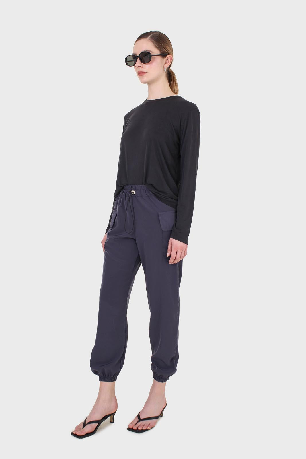 Charcoal silky jogging trousers_4