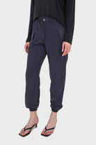 Charcoal silky jogging trousers_1