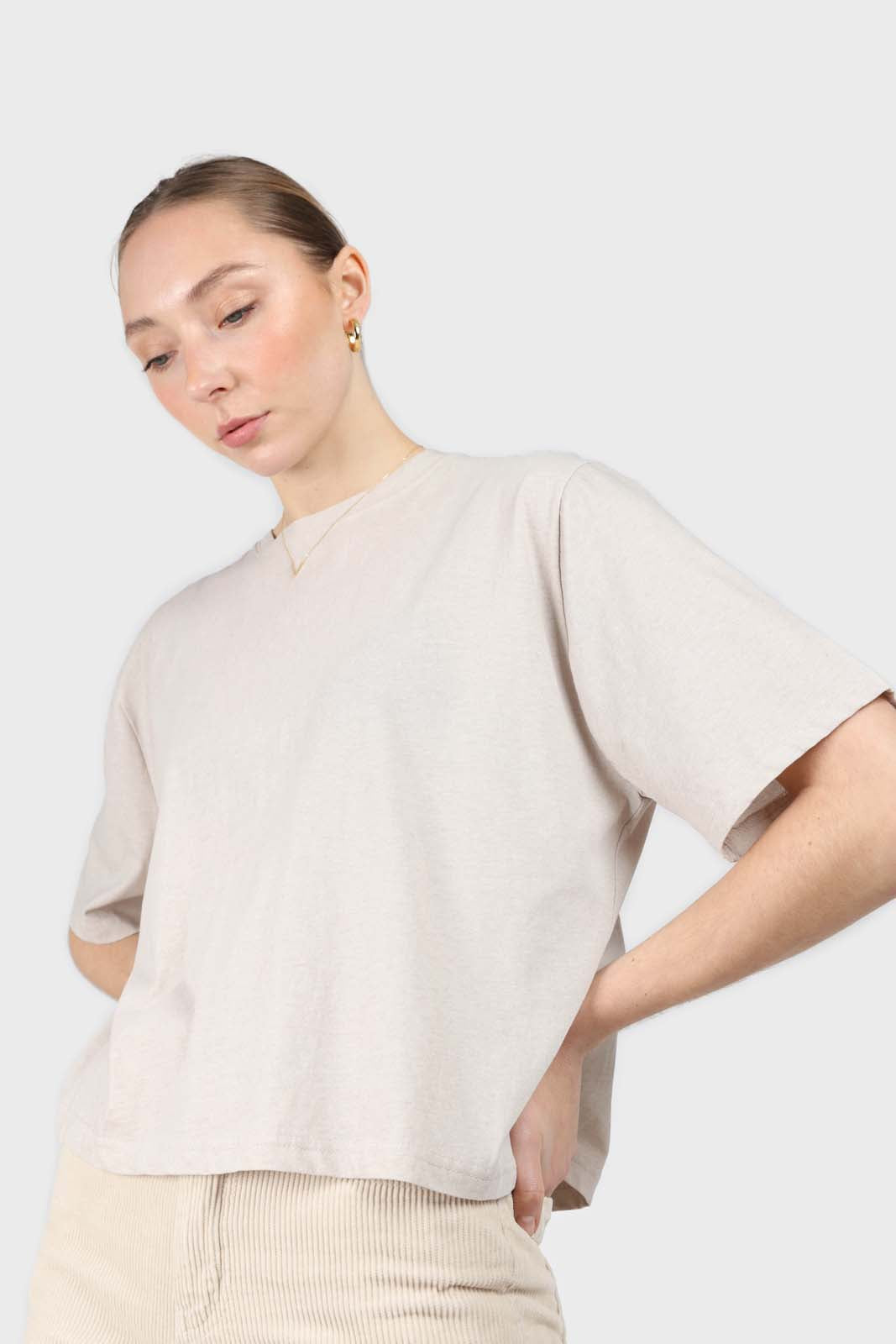 Beige loose fit t-shirt - set_4