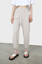 Beige loose fit sweatpants - set_1