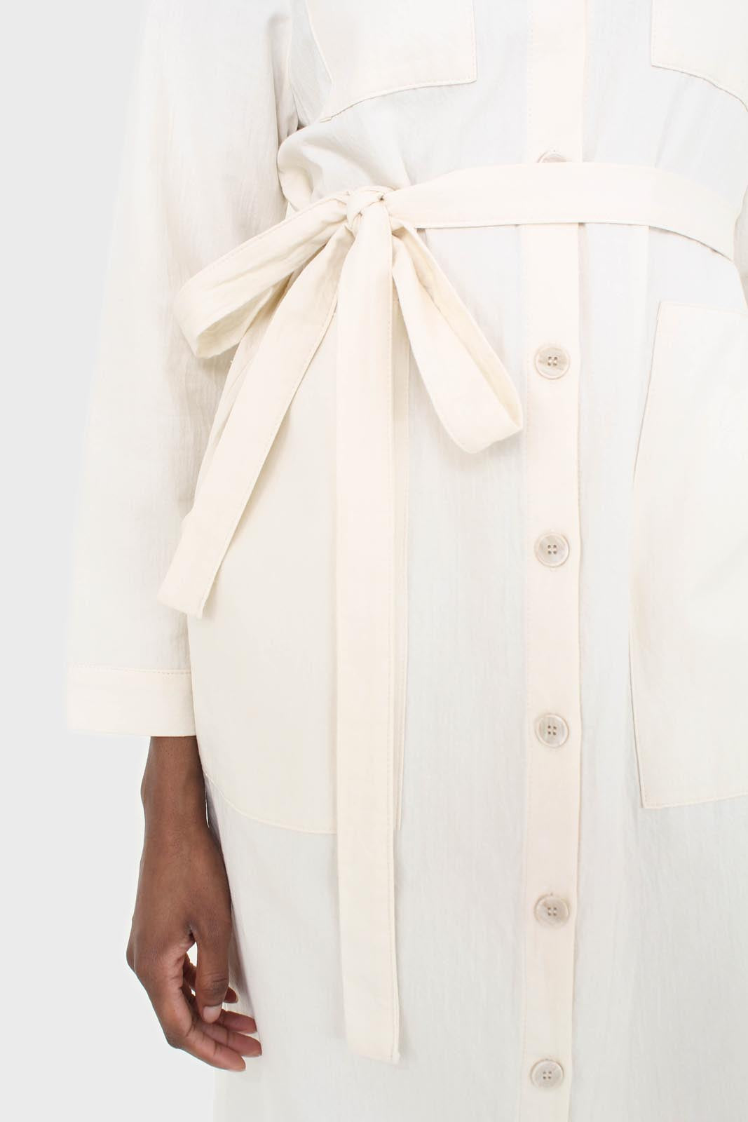 Ivory belted long shirt dress_2