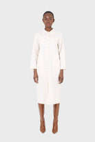 Ivory belted long shirt dress_5