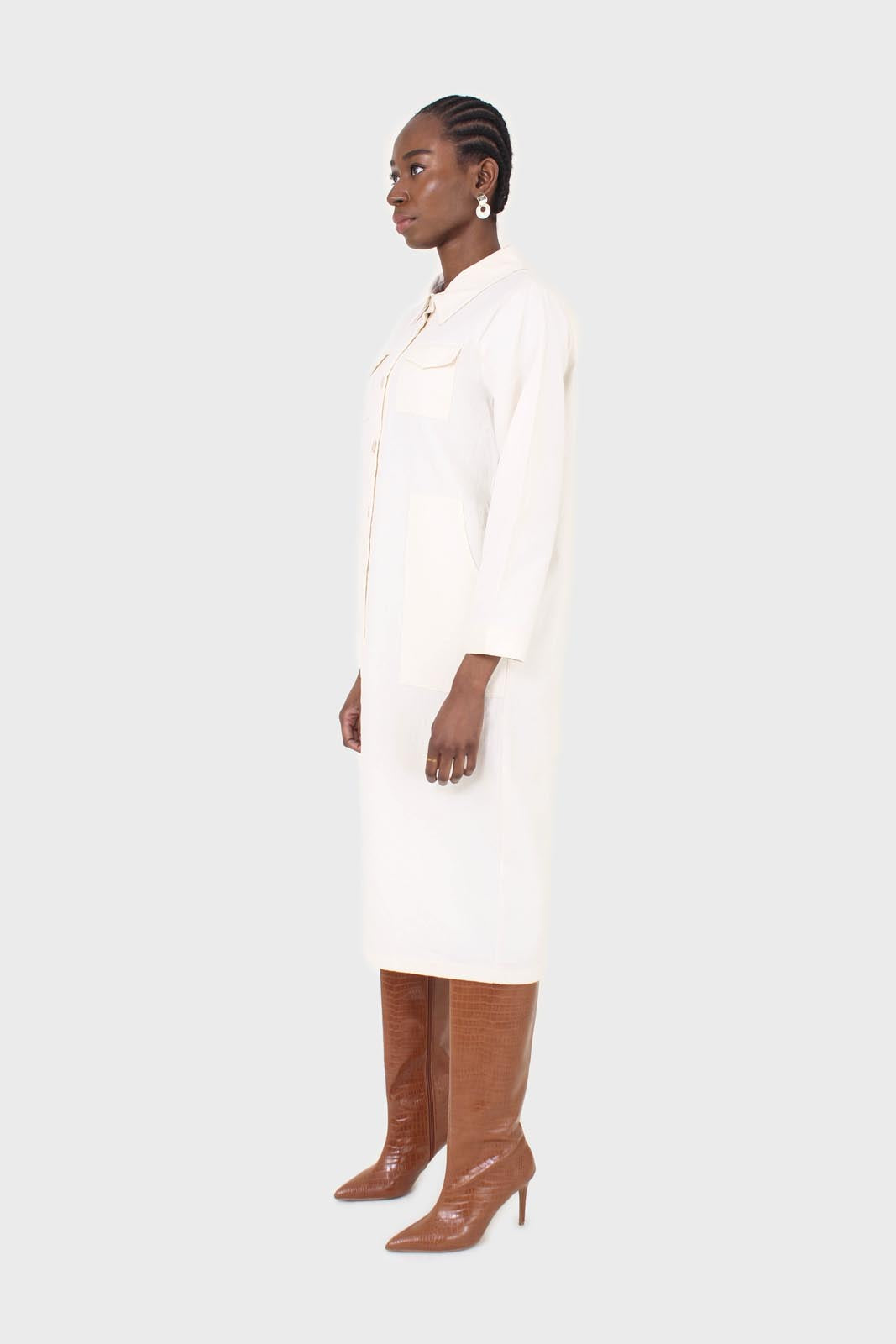Ivory belted long shirt dress_6