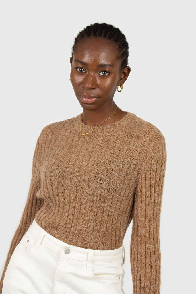 Brown alpaca blended sweater_4