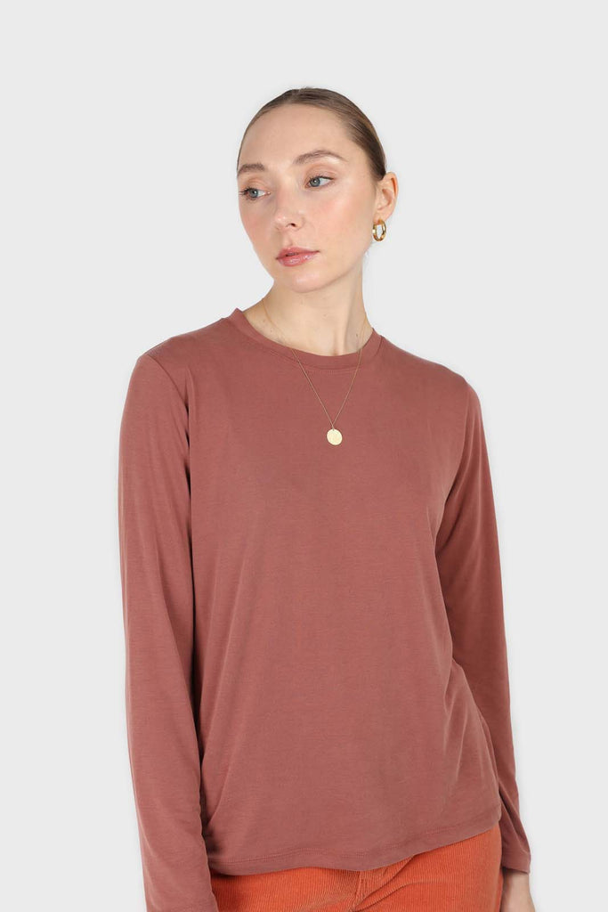 Rust high neck perfect long sleeved tee_1