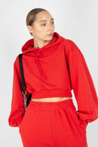 Red cropped hooded sweatshirt - set_2