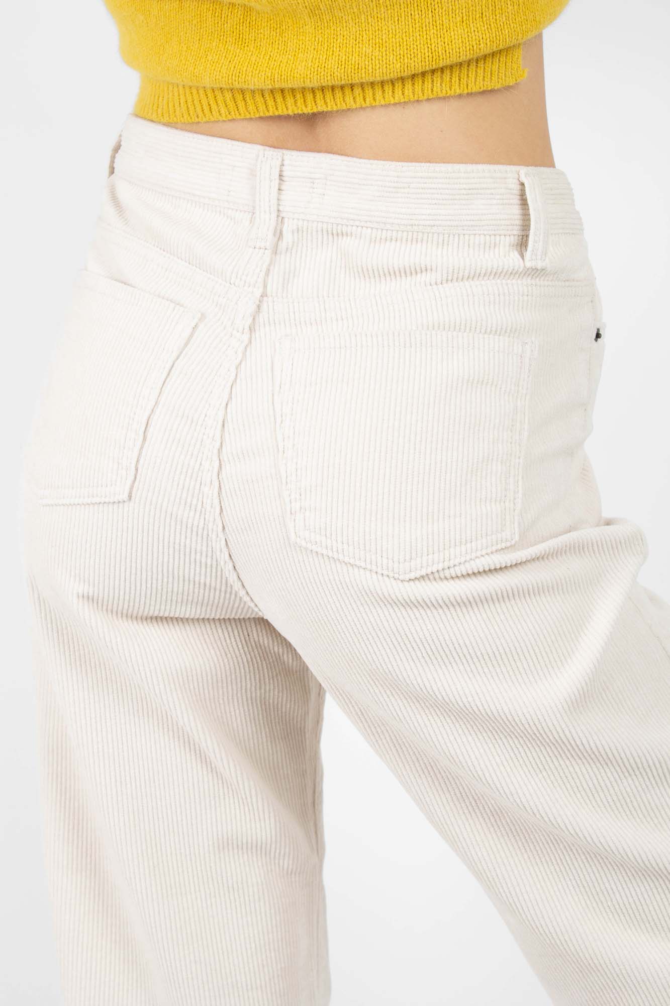 Ivory corduroy loose fit trousers - 812_2