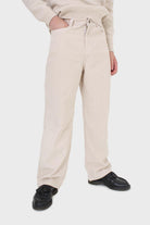 Ivory corduroy loose fit trousers - 812_4