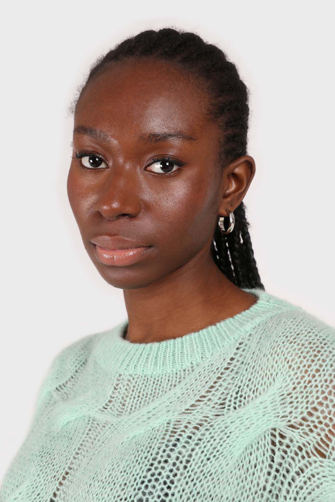 Mint loose cable knit crew neck jumper_6