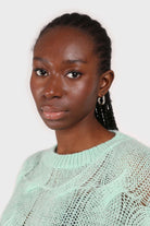 Mint loose cable knit crew neck jumper_6