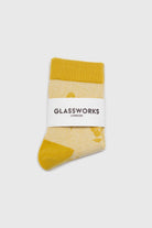 Yellow jacquard flower socks_3