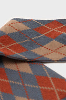 Blue orange and beige argyle socks_2
