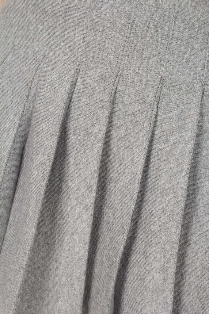 Grey pleated knit mini skirt_5