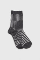 Charcoal and white geometric socks_1