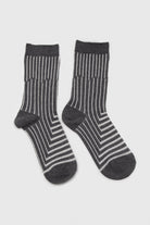 Charcoal and white geometric socks_4