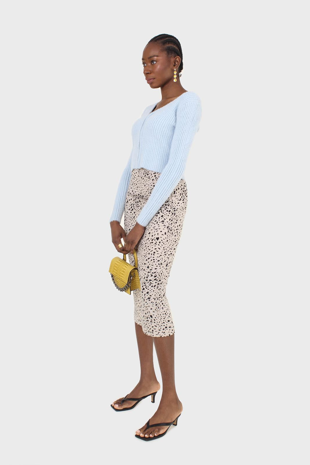 Biege and black leopard print midi skirt_4