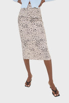 Biege and black leopard print midi skirt_2